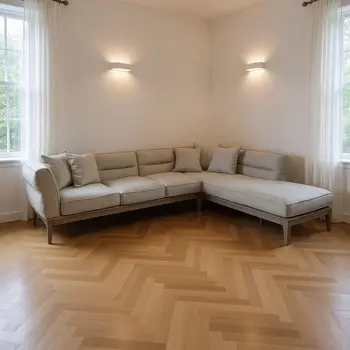 Beige Fabric L Shaped Sofa and Chaise Sectional With Toss Pillows