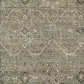5' X 8' Khaki Floral Washable Indoor Outdoor Area Rug