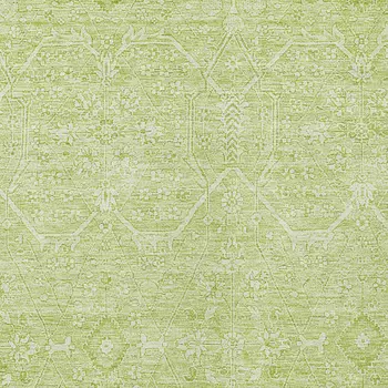 3' X 5' Mint Green Floral Washable Indoor Outdoor Area Rug