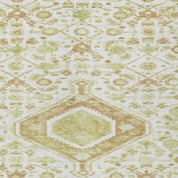 10' X 14' Ivory Medallion Washable Indoor Outdoor Area Rug