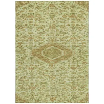 3' X 5' Sage Medallion Washable Indoor Outdoor Area Rug