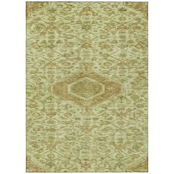 3' X 5' Sage Medallion Washable Indoor Outdoor Area Rug