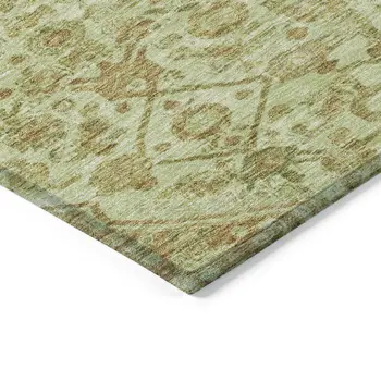 3' X 5' Sage Medallion Washable Indoor Outdoor Area Rug