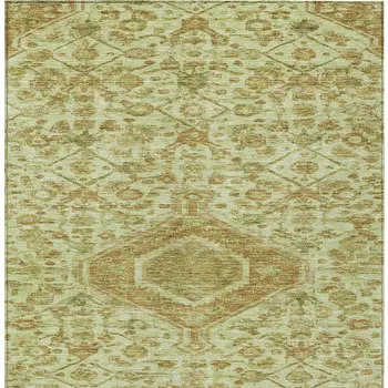 3' X 5' Sage Medallion Washable Indoor Outdoor Area Rug