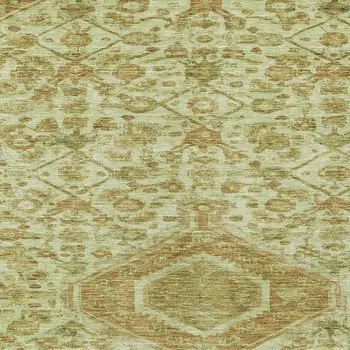5' X 8' Sage Medallion Washable Indoor Outdoor Area Rug