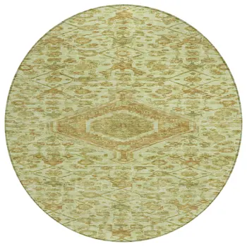 8' Sage Round Medallion Washable Indoor Outdoor Area Rug