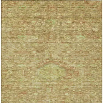 5' X 8' Terra Cotta Medallion Washable Indoor Outdoor Area Rug