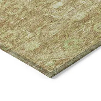 5' X 8' Terra Cotta Medallion Washable Indoor Outdoor Area Rug
