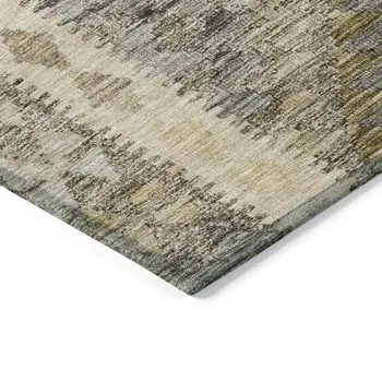 10' X 14' Beige Geometric Washable Indoor Outdoor Area Rug