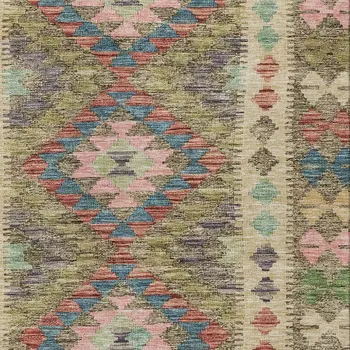 8' X 10' Green Geometric Washable Indoor Outdoor Area Rug