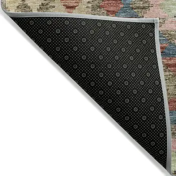 10' X 14' Green Geometric Washable Indoor Outdoor Area Rug