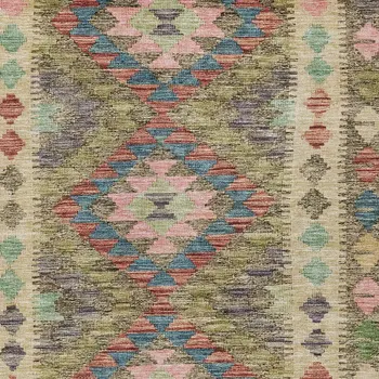 10' X 14' Green Geometric Washable Indoor Outdoor Area Rug