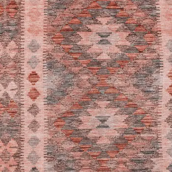 8' X 10' Terra Cotta Geometric Washable Indoor Outdoor Area Rug