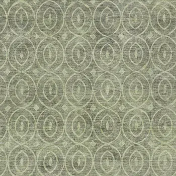 8' X 10' Artichoke Green Geometric Washable Indoor Outdoor Area Rug