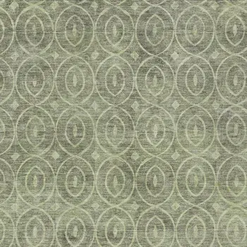 9' X 12' Artichoke Green Geometric Washable Indoor Outdoor Area Rug