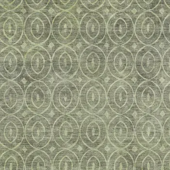 10' X 14' Artichoke Green Geometric Washable Indoor Outdoor Area Rug