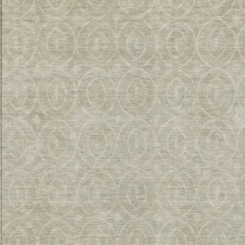 10' X 14' Beige Geometric Washable Indoor Outdoor Area Rug