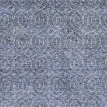 5' X 8' Denim Blue Geometric Washable Indoor Outdoor Area Rug