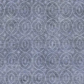 10' X 14' Denim Blue Geometric Washable Indoor Outdoor Area Rug