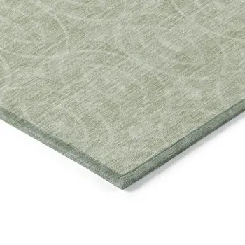 3' X 5' Mint Green Geometric Washable Indoor Outdoor Area Rug