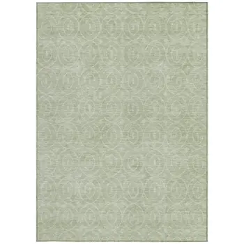 3' X 5' Mint Green Geometric Washable Indoor Outdoor Area Rug