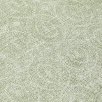 8' Mint Green Round Geometric Washable Indoor Outdoor Area Rug