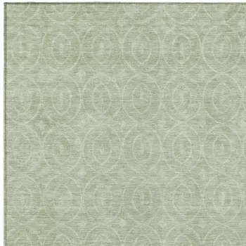 8' X 10' Mint Green Geometric Washable Indoor Outdoor Area Rug