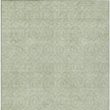 9' X 12' Mint Green Geometric Washable Indoor Outdoor Area Rug