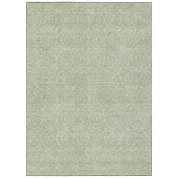 9' X 12' Mint Green Geometric Washable Indoor Outdoor Area Rug