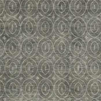 5' X 8' Pewter Geometric Washable Indoor Outdoor Area Rug