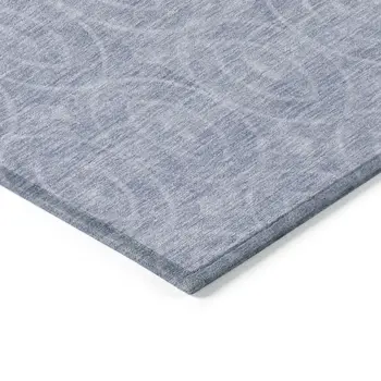 5' X 8' Sky Blue Geometric Washable Indoor Outdoor Area Rug