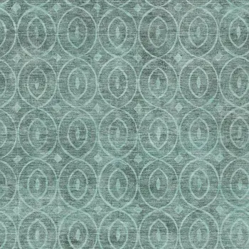 5' X 8' Teal Blue Geometric Washable Indoor Outdoor Area Rug