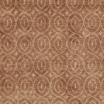 5' X 8' Terra Cotta Geometric Washable Indoor Outdoor Area Rug