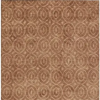 10' X 14' Terra Cotta Geometric Washable Indoor Outdoor Area Rug
