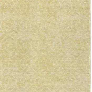 5' X 8' Wheat Geometric Washable Indoor Outdoor Area Rug