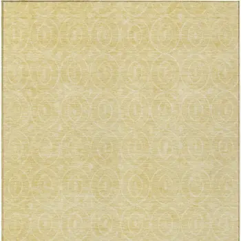 8' X 10' Wheat Geometric Washable Indoor Outdoor Area Rug