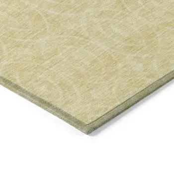 9' X 12' Wheat Geometric Washable Indoor Outdoor Area Rug