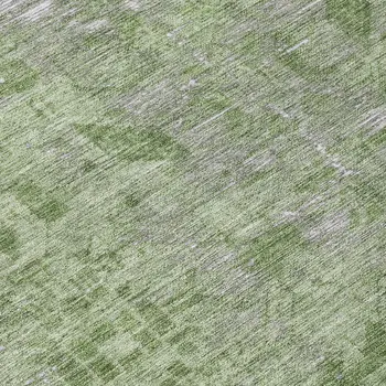 8' Fern Green Round Oriental Washable Indoor Outdoor Area Rug