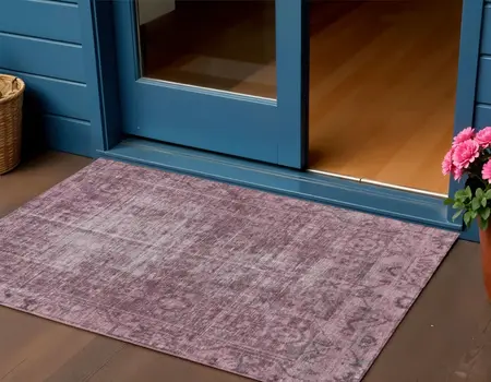 3' X 5' Merlot Oriental Washable Indoor Outdoor Area Rug