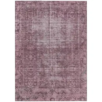 8' X 10' Merlot Oriental Washable Indoor Outdoor Area Rug