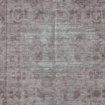 3' X 5' Brown Oriental Washable Indoor Outdoor Area Rug