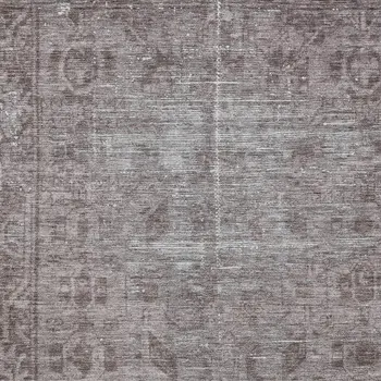 9' X 12' Brown Oriental Washable Indoor Outdoor Area Rug
