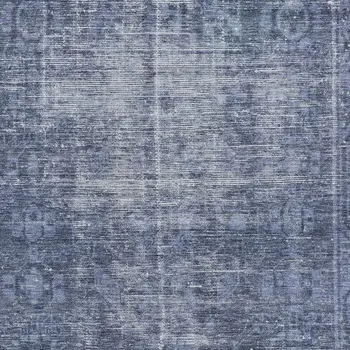 3' X 5' Navy Blue Oriental Washable Indoor Outdoor Area Rug