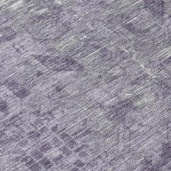 8' Purple Round Oriental Washable Indoor Outdoor Area Rug