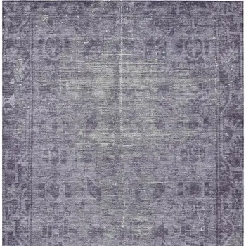 8' X 10' Purple Oriental Washable Indoor Outdoor Area Rug