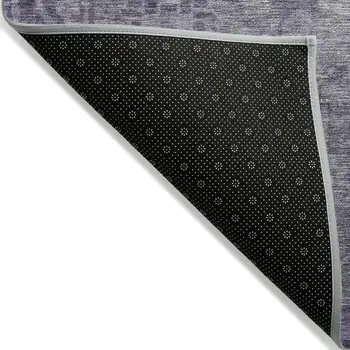 9' X 12' Purple Oriental Washable Indoor Outdoor Area Rug
