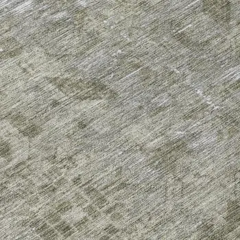 8' Taupe Round Oriental Washable Indoor Outdoor Area Rug