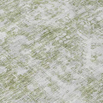 8' Artichoke Green Round Oriental Washable Indoor Outdoor Area Rug
