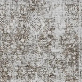 5' X 8' Chocolate Oriental Washable Indoor Outdoor Area Rug