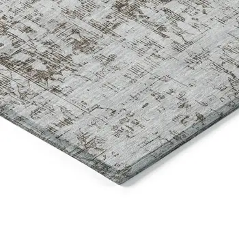 10' X 14' Chocolate Oriental Washable Indoor Outdoor Area Rug
